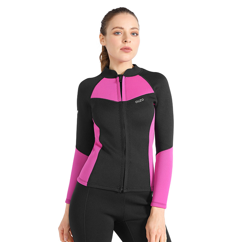 1.5mm CR Neoprene Women's Wetsuit Top | Long Sleeve Surf & Dive Jacket - Image 4