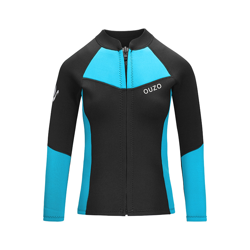 1.5mm CR Neoprene Women's Wetsuit Top | Long Sleeve Surf & Dive Jacket - Image 5
